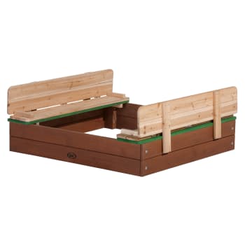Bac à sable fermé en bois avec bancs 100x100 cm - Jeux - Jouets