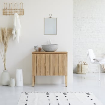 Mueble bajo lavabo Acacia blanco - sin obra