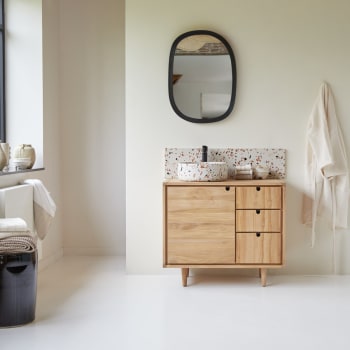 Mueble doble de baño con 4 cajones de rejilla de mimbre | Maisons du Monde