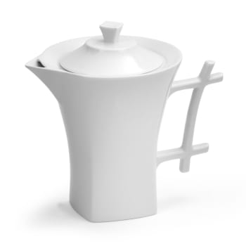 Lot de 4 théières, cafetières en porcelaine blanche 430 ml