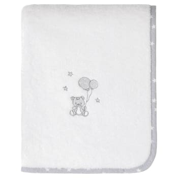 Baby soft ours - Serviette de toilette en coton peigné zéro tw blanc 50x90 cm