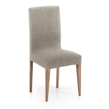 EYSA - Pack 2 housses de chaise avec dossier extensible taupe 40 - 50 cm