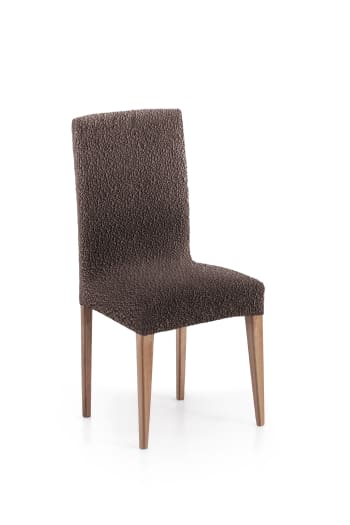 EYSA - Pack 2 housses de chaise avec dossier extensible marron 40 - 50 cm