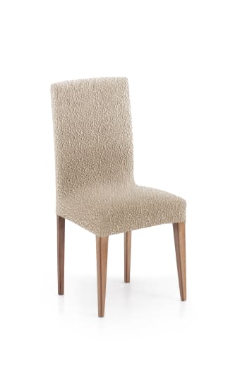 EYSA - Pack 2 housses de chaise avec dossier extensible beige 40 - 50 cm