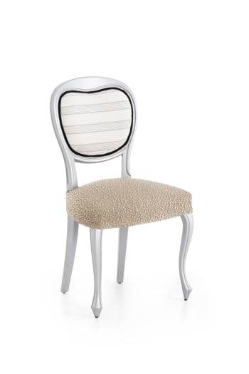 EYSA - Pack 2 housses de chaise extensible beige 40 - 50 cm