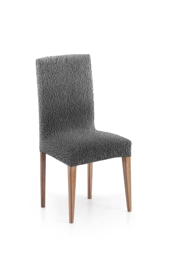EYSA - Pack 2 housses de chaise avec dossier extensible gris foncé 40 - 50 cm