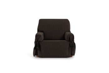 EYSA - Housse de fauteuil avec des rubans marron 80 - 120 cm
