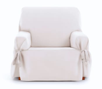 EYSA - Funda de sillón con lazos blanco 80 - 120 cm