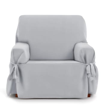 EYSA - Funda de sillón con lazos gris claro 80 - 120 cm