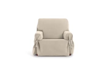 EYSA - Housse de fauteuil avec des rubans écru 80 - 120 cm