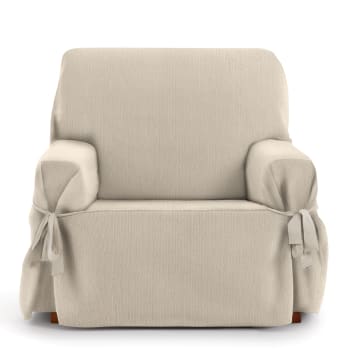 EYSA - Housse de fauteuil avec des rubans écru 80 - 120 cm