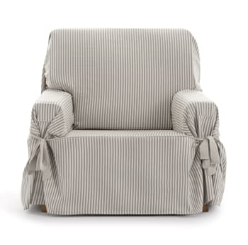 EYSA - Housse de fauteuil avec des rubans beige 80 - 120 cm