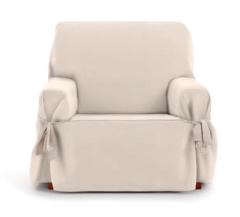 EYSA - Housse de fauteuil avec des rubans beige 80 - 120 cm
