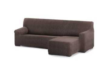 EYSA - Funda sofá chaise longue elástica derecha b/c marrón 250 - 360 cm