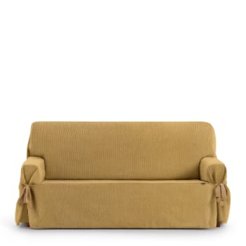 EYSA - Housse de canapé 3 places avec des rubans jaune 180 - 230 cm