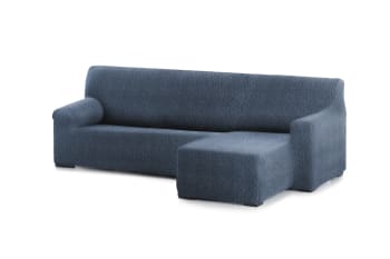 EYSA - Funda sofá chaise longue elástica derecha b/c azul 250 - 360 cm