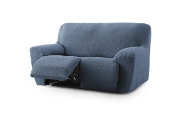 EYSA - Housse de canapé 2 places relax extensible bleu 150 - 200