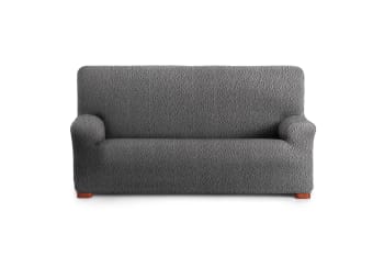 EYSA - Funda de sofá 4 plazas elástica gris oscuro 210-290 cm