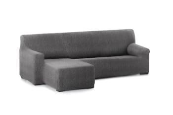 EYSA - Funda sofá chaise longue elástica izq b/c gris oscuro 250 - 360 cm