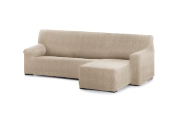 EYSA - Housse de canapé en L droite b/c beige 250 - 360 cm
