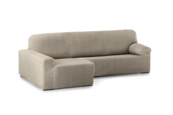 EYSA - Funda de sofá chaise longue elástica izquierda topo 250 - 360 cm