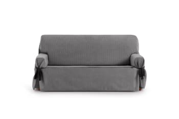 EYSA - Housse de canapé 3 places avec des rubans gris foncé 180 - 230 cm