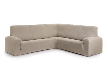 EYSA - Funda de sofá rinconera 3+1 elástica beige 450 cm