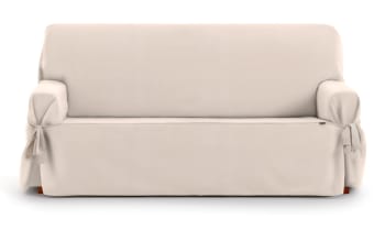 EYSA - Funda de sofá 2 plazas con lazos beige 140 - 180 cm
