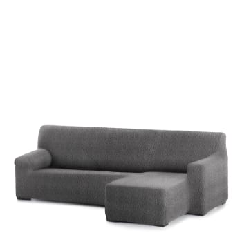 EYSA - Funda sofá chaise longue elástica derecha b/c gris oscuro 250 - 360 cm