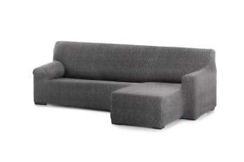 EYSA - Housse de canapé en L droite b/c gris foncé 250 - 360 cm