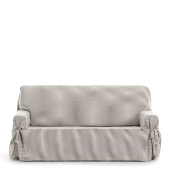 EYSA - Funda de sofá dos plazas con lazos beige 140 - 180 cm