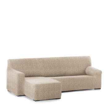 EYSA - Funda sofá chaise longue elástica izquierda b/c beige 250 - 360 cm