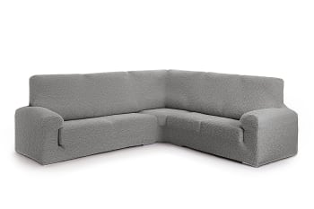 EYSA - Funda de sofá rinconera 3+1 elástica gris claro 450 cm