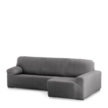 EYSA - Housse de canapé en L droite extensible gris foncé 250 - 360 cm
