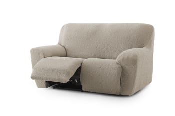EYSA - Housse de canapé 3 places relax extensible taupe 200 - 260 cm