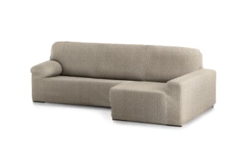 EYSA - Funda de sofá chaise longue elástica derecha topo 250 - 360 cm