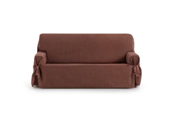 EYSA - Housse de canapé 2 places avec des rubans orange 140 - 180 cm