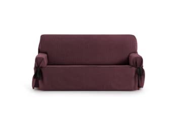 EYSA - Housse de canapé 2 places avec des rubans Bordeaux 140 - 180 cm