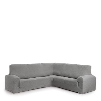 EYSA - Housse de canapé en coin 3+2 places gris clair 600 cm