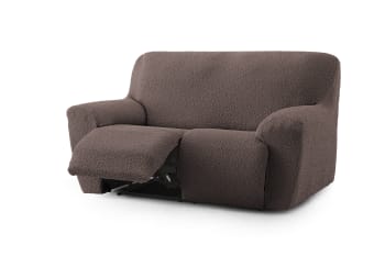 EYSA - Housse de canapé 2 places relax extensible marron 150 - 200