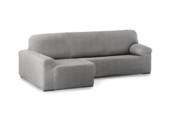 EYSA - Funda de sofá chaise longue elástica izquierda gris claro 250 - 360 cm