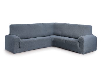EYSA - Housse de canapé en coin 3+1 places bleu 450 cm