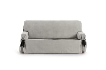 EYSA - Housse de canapé 2 places avec des rubans gris clair 140 - 180 cm