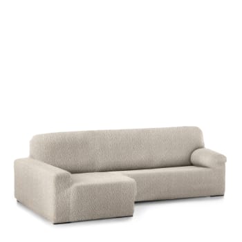 EYSA - Funda de sofá chaise longue elástica izquierda crudo 250 - 360 cm