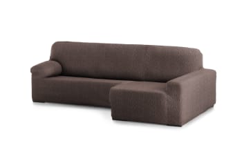 EYSA - Funda de sofá chaise longue elástica derecha marrón 250 - 360 cm