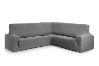 EYSA - Funda de sofá rinconera 3+1 elástica gris oscuro 450 cm