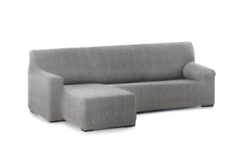 EYSA - Funda sofá chaise longue elástica izq b/c gris claro 250 - 360 cm