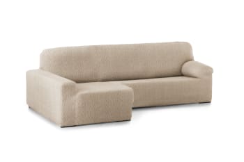 EYSA - Funda de sofá chaise longue elástica izquierda beige 250 - 360 cm