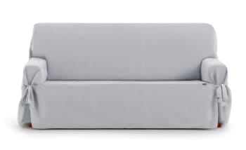 EYSA - Funda de sofá 2 plazas con lazos gris claro 140 - 180 cm