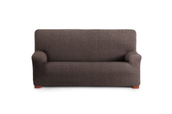 EYSA - Housse de canapé 4 places extensible marron 210 - 290 cm
